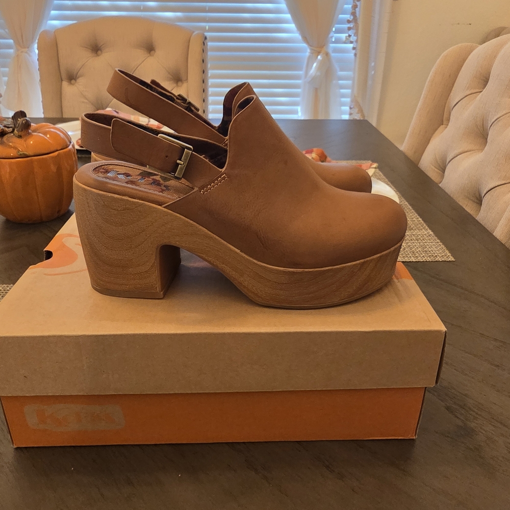 Kork-Ease Brown Slingback Clogs